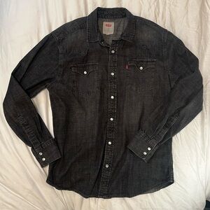 Levi’s black Perl-snap denim shirt/jacket